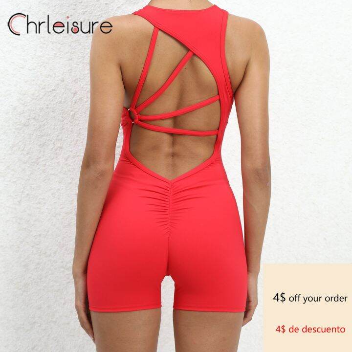 chrleisure-one-piece-yoga-suit-sexy-pleated-hip-beauty-back-hollow-yoga-shorts-set-quick-drying-fitness-sports-yoga-jumpsuit