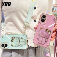 เคสโทรศัพท์กระจกแต่งหน้า YBD สำหรับ OPPO Reno 7Z Reno 8Z Reno 7 Lite Reno 5 Lite 5G F21 Pro 5G สายคล้องยาวสำหรับใช้งานกับ Srossbody