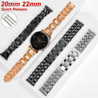 20 22mm Luxury Metal Women Strap for active 2 Band For Samsung Galaxy watch 4 44 40 46mm celet for Amazfit Bip Gt2 Pro