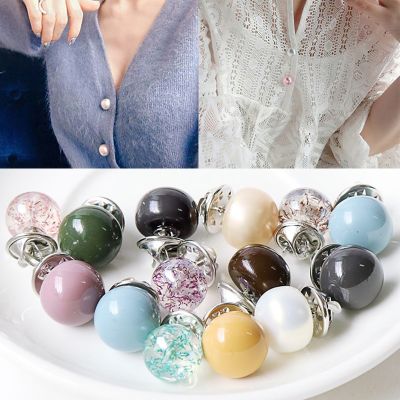 10pcs Brooch Pin Set Womens Cardigan Clip Imitation Pearl Rhinestones Lapel Pins Sweater Shirt Fixed Clothes Decor Accessories