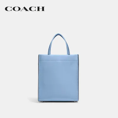 COACH กระเป๋าทรงสี่เหลี่ยมผู้หญิงรุ่น Mini Cashin Tote สีฟ้า C4828 LHPOL