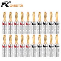 20pcs/10pairs Nakamichi BANANA PLUGS 24K Gold-plated 4MM Banana Connector with Screw Lock For Audio Jack Speaker Plugs Black&amp;Red Clamps