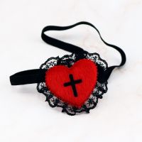 Gothic EyepatchหัวใจสีแดงสีดำCross Eyepatchคอสเพลย์หน้ากากEye Patchอะนิเมะคอสเพลย์เครื่องแต่งกายEyeshade Single Eye Mask Blindfold