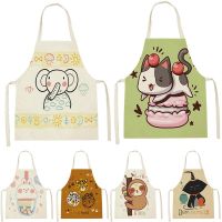 1 Piece Cartoon Animal Print Cat Print Sleeveless Apron ChildrenS Home MenS And WomenS Anti-Fouling Apron Kitchen Waist Bib