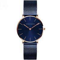 ❒☁☎ ใหม่ Japan Quartz Movement Waterproof Blue Ladies Wristwatch Stainless Steel Band Simple Design Classic Watches for Women