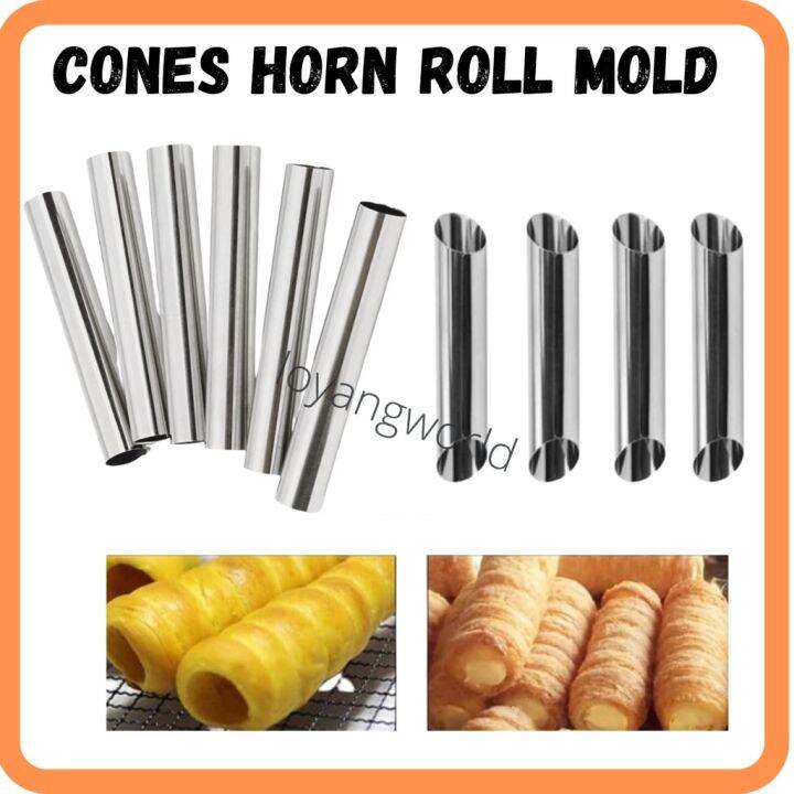 Vaguelly 10 Pcs Cream Horn Reusable Stainless Steel Baking Cones For
