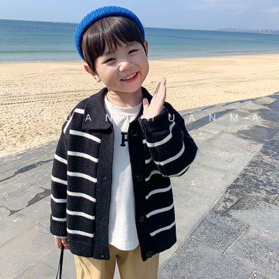 Teenager Children Clothes 2023 Spring Autumn New Boys Girls Striped Cardigan Baby Sweaters Jacket Casual Simple Knitted Sweater