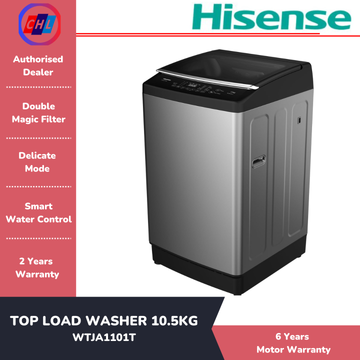 HISENSE TOP LOAD WASHING MACHINE 10.5KG WTJA1101T [READY STOCK]HISENSE
