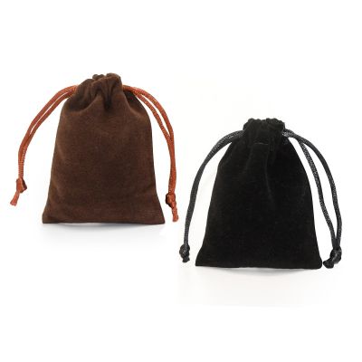 ；。‘【； Mayitr 5Pcs Brown/Black Velvet Dice Pouch 10X12CM Storage Bag With Drawstring Pocket For Storing Dices Jewelry Toys