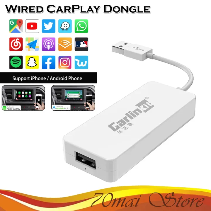  Wired CarPlay dongle for car Screen with Android System 4.4.2  or Above Only Android car Radio, APK Needs to be Installed Before use,  Support Android Auto/Mirroring/Google/SIRI/Upgrade Black… : Electronics