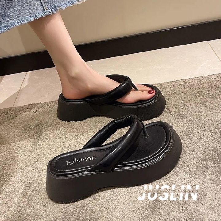 juslin-รองเท้าแตะผู้หญิง-ความสูง-แฟชั่นสไตล์เกาหลี-แฟชั่น-oct2907