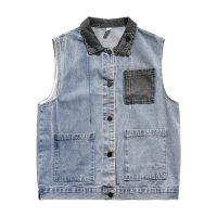 [พร้อมส่ง] MNO.9 Vest J112 เสื้อกั๊กชาย เสื้อกั๊กยีนส์ คาร์โก้ ทรงหลวม เสื้อกั๊กแฟชั่น