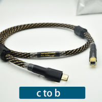 HiFi Sliver ชุบ USB C ถึง B Cabl USB Type C ถึง B สายเคเบิลข้อมูลเสียง Otg สำหรับ PC Pro ศัพท์มือถือ Thunderbolt DAC