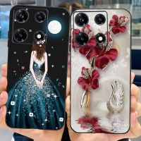 สำหรับ Infinix Note 30 Pro 2023เคสสีดำแฟชั่นฝาครอบป้องกันซิลิโคนอ่อนดีไซน์สวยสำหรับ Infinix X678B Note30 Pro