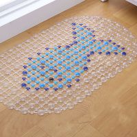 【cw】 PVC Material Cartoon Style Bathroom Non-slip Mat Home Hotel Bathtub Toilet Floor With Suction Cup Foot Massage Pad