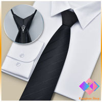 KANGBAN เนคไทแฟชั่นผู้ชาย เนคไทนักธุรกิจ สีพื้น แบบซิป ไม่ต้องผูก  Mens tie