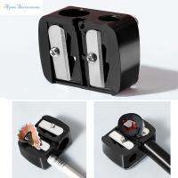 AGSEE 2Pcs คลาสสิกคลาสสิก เครื่องเหลาดินสอแบบสองรู มินิมินิ พลาสติกทำจากพลาสติก เครื่องมือลับคมปลายบางๆ อุปกรณ์การเรียนสำหรับนักเรียน ดินสออายไลเนอร์ ที่เหลาดินสอเขียนคิ้ว สำหรับผู้หญิง