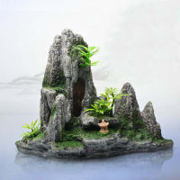 Aquarium Rockery Stone Fish Tank เรซิ่นอุปกรณ์ตกแต่งซ่อนถ้ำปลาประดิษฐ์ Rockery House เครื่องประดับสำหรับ Aquariums