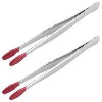 2 Pieces of Rubber Tip Tweezers PVC Silicone Precision Tweezers Laboratory Industrial Hobby Craft Tweezers Tool