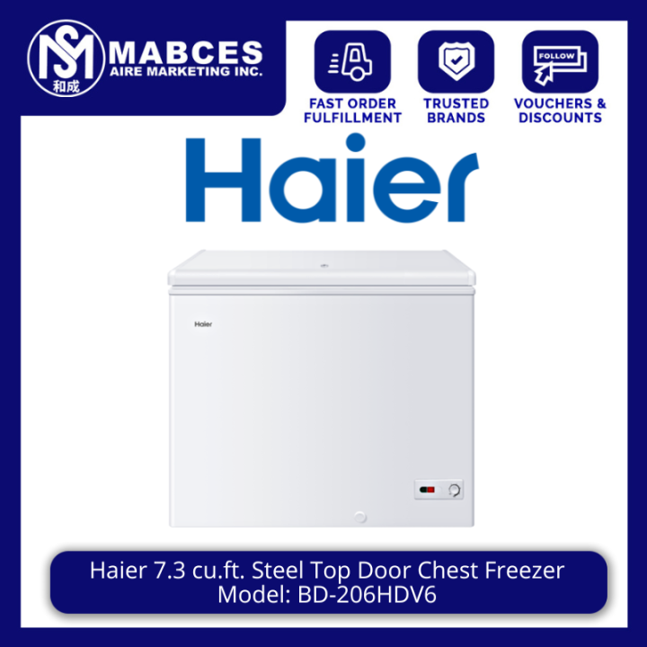 Haier 7.3 cu.ft. Steel Top Door Chest Freezer BD206HDV6 Lazada PH