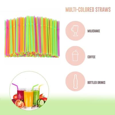 210*5mm Straws Bendy Colourful Disposable Plastic Beverage Plastic Flexible Straws Straws R0A3