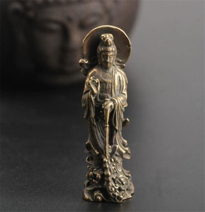 ym-copper-statue-small-curio-chinese-bronze-buddhism-kwan-yin-guan-yin-lotus-flower-pendant