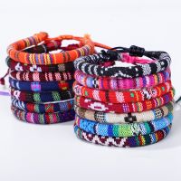 Meetvii Ethnic Thread Bracelet Retro Handmade Boho Multicolor String Cord Woven Braided Bohimia Friendship Bracelets Women Men 【hot】lkr131