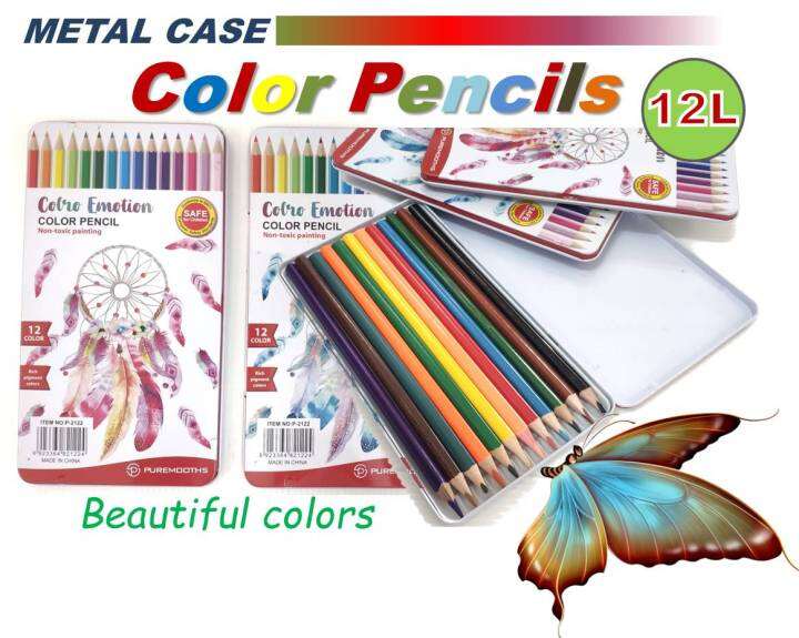 Metal Case Color Pencils 12L Tin Case (Pensil Warna Kotak Besi) Lazada