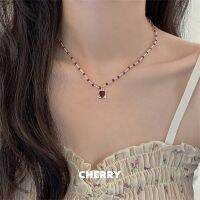 Geometric Love Crystal Beaded Necklace Women 39;s Sweet and Cool Design Sense Bamboo Clavicle Chain Fashion Neck Chain