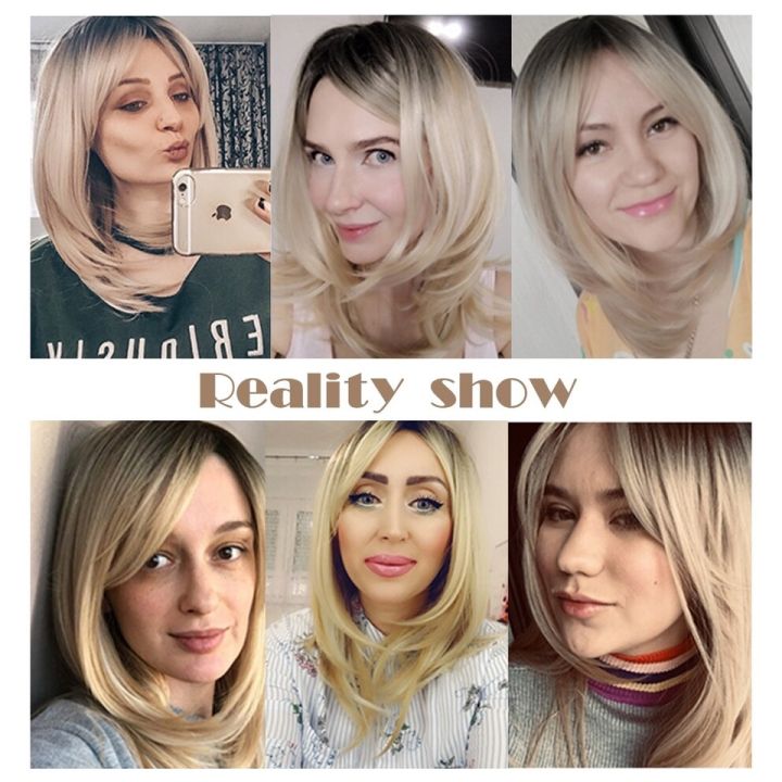 synthetic-wigs-for-women-layered-brown-blonde-ombre-wigs-with-bangs-blonde-highlight-cosplay-wig-heat-resistant