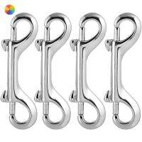 Carabiner Double Bolt Double End Clip Hook Bolt Snap Double Nickel Plated Zinc Alloy Clips for Mountaineering Climbing Skydiving Paragliding Outdoor Activity Silver CRUITR