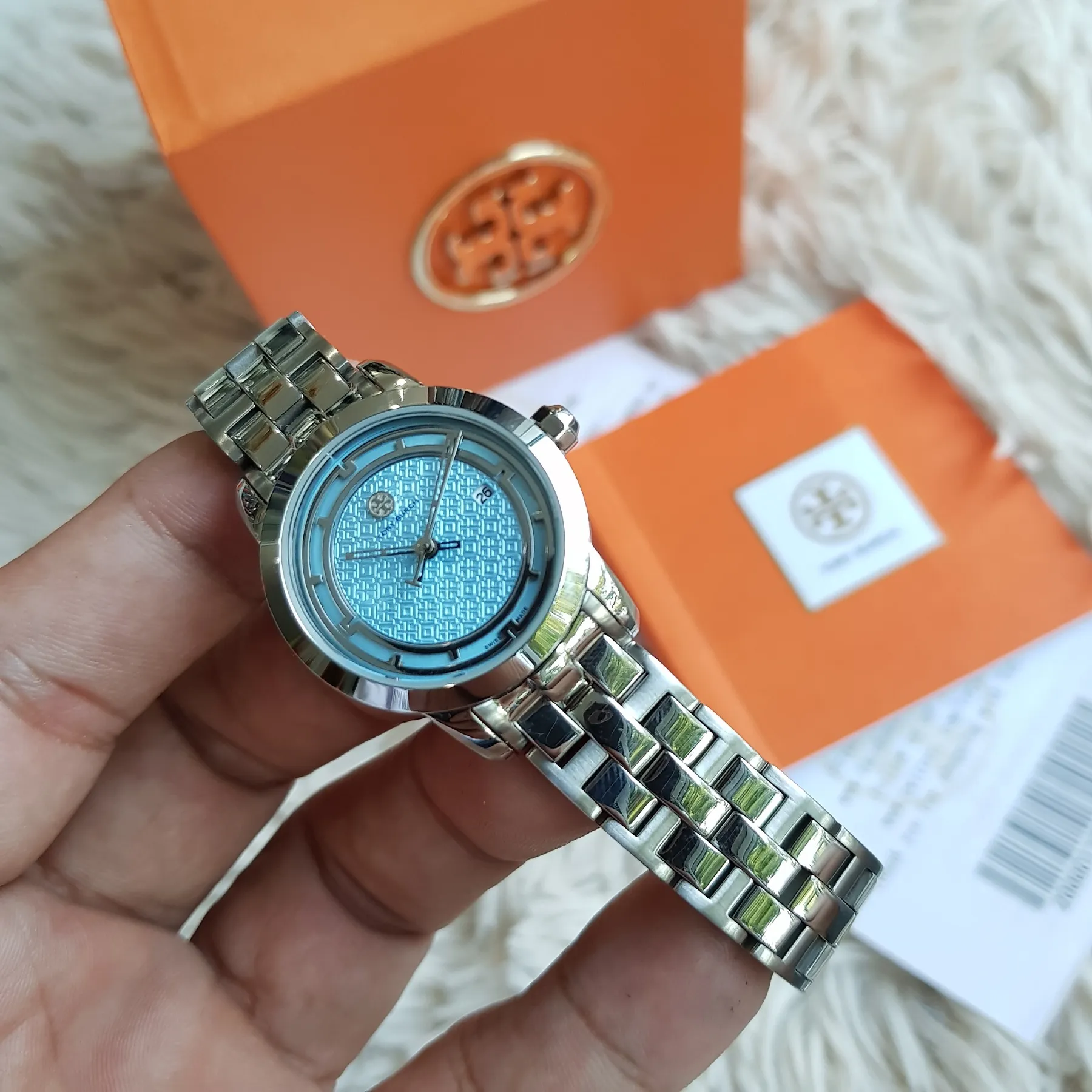 tory burch silver watch