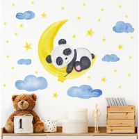 zsz1071c สติ๊กเกอร์ติดผนัง สติ๊กเกอร์ติดผนังห้องนอน รุ่นแพนด้าฝันดี (Wall Sticker)