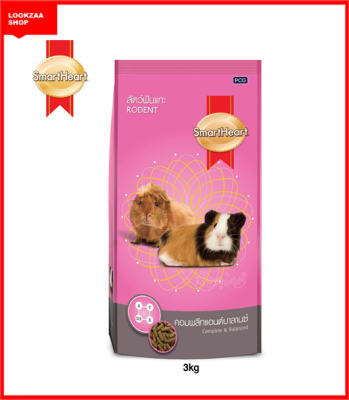 Smartheart rodent 3กก. อาหารสัตว์ฟันแทะ หนูแก๊สบี้ แฮมเตอร์ กระต่าย หนู ปริมาณ 3 กิโลกรัม