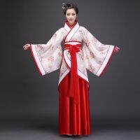 ผู้หญิงเสื้อผ้าชุด Hanfu ชุดเต้นรำชุดเจ้าหญิงสีแดง