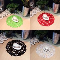 New arrivals Round Laser Cut Flower Felt Placemats Kitchen Dinner Table Cup Mats Cushion Kitchen accessories