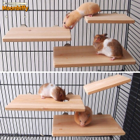 Wood Stand Platform Hamster Guinea Pig Toys Paw Grinding Gerbils Springboard Jumping Board Home Supplies