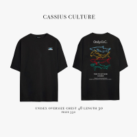 Cassius-เสื้อยืดสีดำแขนสั้น ลาย shark โอเวอร์ไซส์ สไตล์เกาหลี