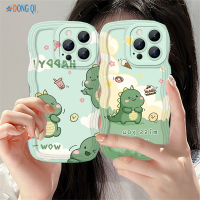 เคสกรอบหยัก Donqi A38 OPPO A78 4G A58 4G A17 A17K A57 A76 A52 A77S A12 A55 A16 A16K A16E A96 A31 A7 A94 A5s A15 A15S A54 A53 A74 Reno 5F ฝาครอบโทรศัพท์ TPU แบบน่มการ์ตูนรูปชานมสำหรับเค้กโดนัทรูปไดโนเสาร์ตัวเล็ก