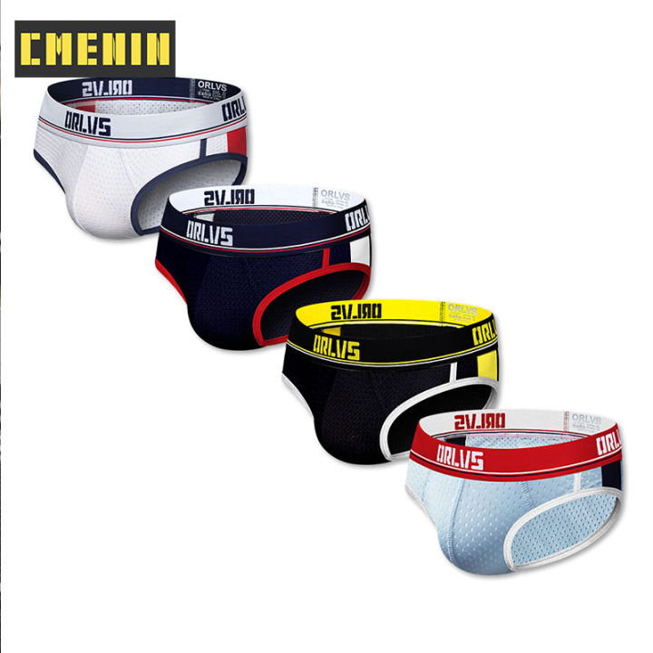 cmenin-orlvs-4pcs-กางเกงในชายเซ็กซี่ระบายอากาศได้กางเกงในชายกางเกงในผ้าฝ้ายลายใหม่-jockstrap-กางเกงในชาย-or192