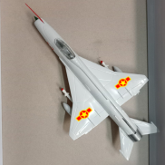 Mô Hình Máy Bay Mig-21 Cờ KQVN màu xám