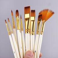 10pcs Nylon Hair Wooden Handle Watercolor Paint Brush Pen Set DIY Oil Acrylic Painting Art Paint Brushes Dropship Paint Tools Accessories