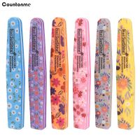 5Pcs Colorful Sponge Nail Art Files 100/180 Grit Diamond Design Foam Double Sided Sandpaper Emery Board Manicure Buffer Block Adhesives Tape