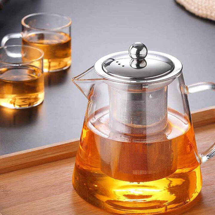 GF 1L Glass Borosilicate Teapot with Removable Infuser, Stovetop Safe