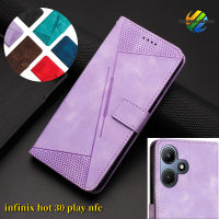 เคสหนังพลิกสำหรับ Infinix Hot 30 Play Nfc Hot30 Play Nfc สายนูนเคสโทรศัพท์ Lite ใส่การ์ดโทรศัพท์มือถือเคสหนัง