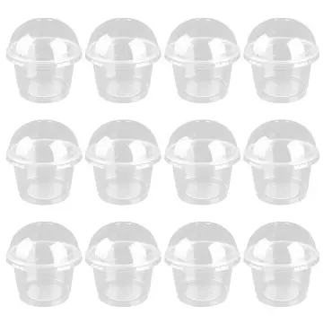 250ml Disposable Plastic Cups With Lids Salad Cup Transparent Plastic  Dessert Bowl Container With Lid For Bar Cafe Home Party