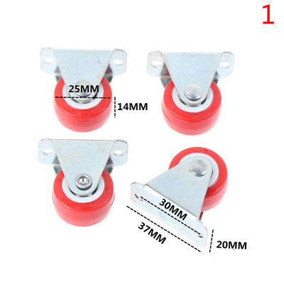 4pcs 1.5inch Furniture Casters Wheels Red Rubber Swivel Caster Roller Wheel