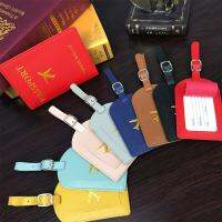 【cw】 1PC Leather Luggage Tags Suitcase Identifier Label Baggage Boarding Tag Name ID Address Holder Accessories