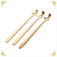 CHUN 1PC Long Handle Square HEAD ช้อนกาแฟสแตนเลสที่มีสีสันช้อนน้ำแข็ง