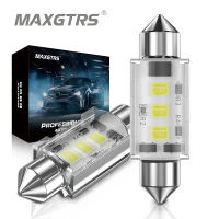 MAXGTRS 2x Auto Festoon LED Lights 31 36 39 41mm C5W Bulb 3 SMD 3030 Canbus No Error Free Auto Car Interior Map Number Lamp Reading Dome